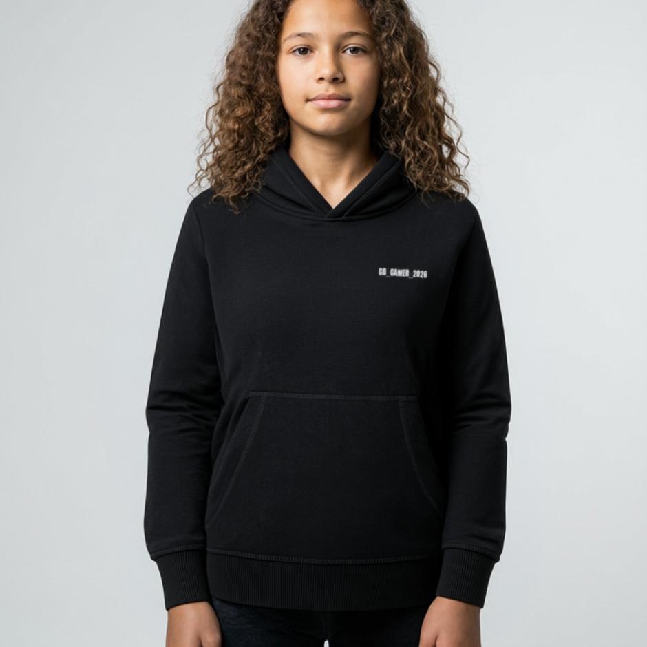 Statement Hoodie i sort til børn