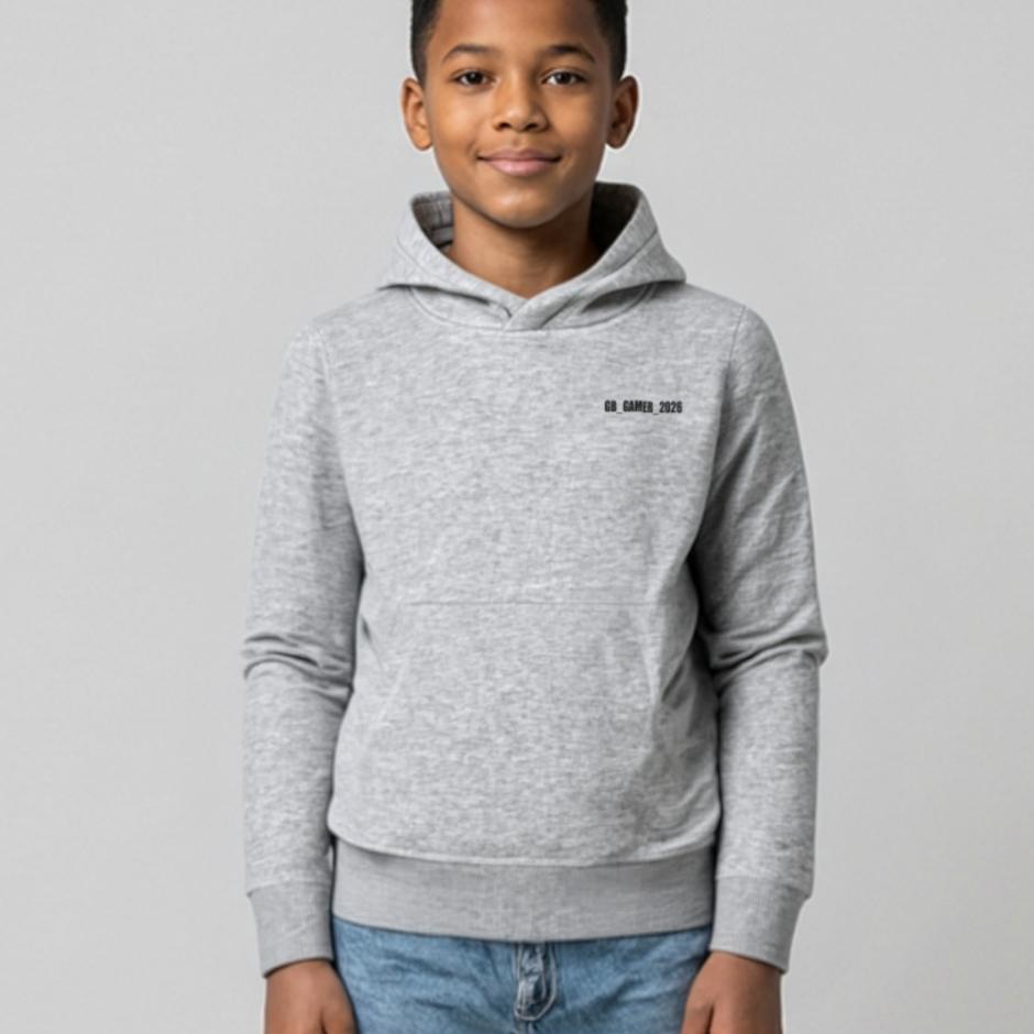 Statement Hoodie i grå til børn